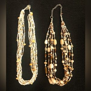 Two multi strand necklaces! Approx 18”. Neutral tones make them super versatile!